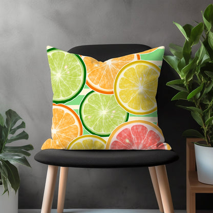 Lemon Pillow Cover, Lime Euro Pillow Shams, Orange Kitchen Decoration, Any Size Pillow Case, Housewarming Gift