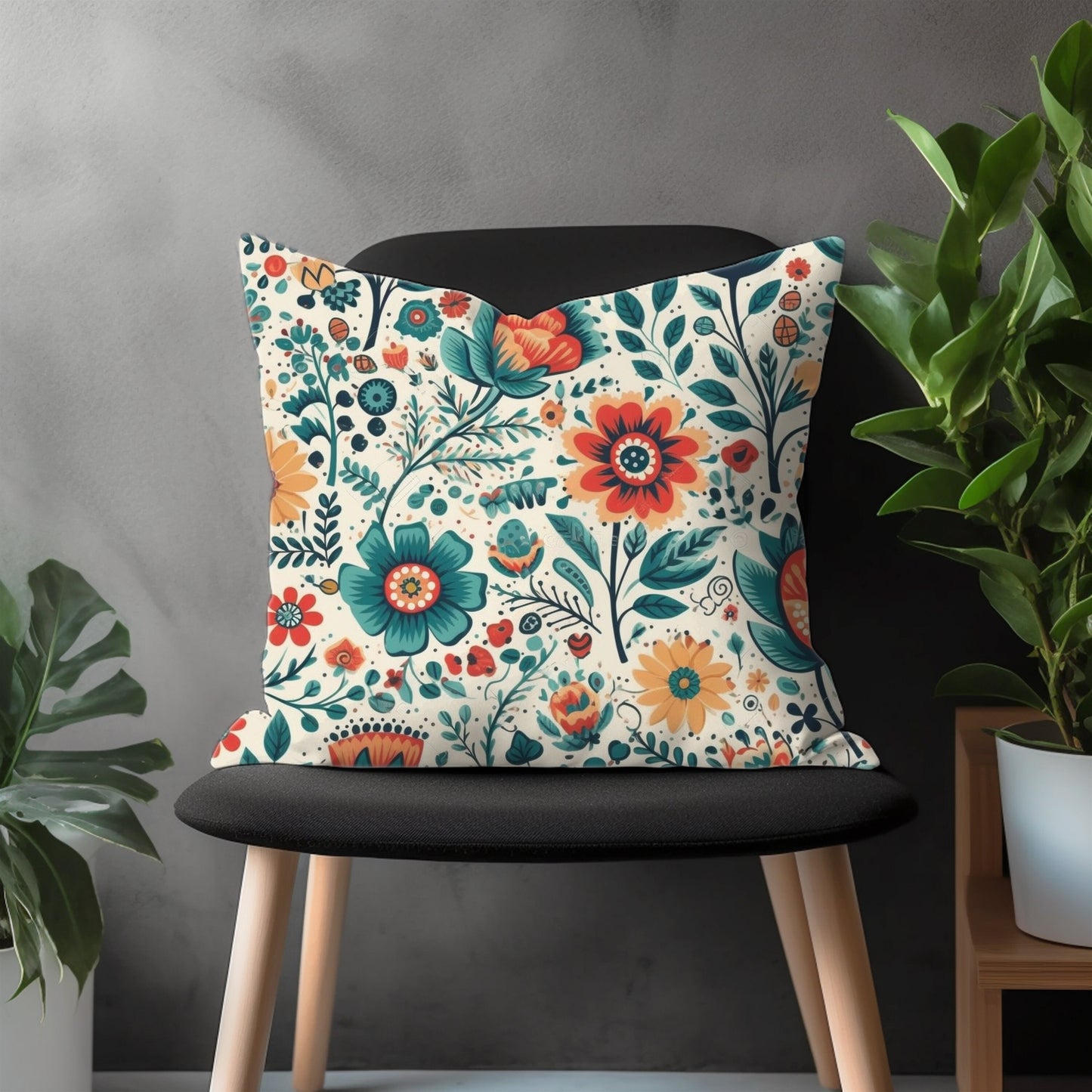 Blossom Floral Pillow Cover, Colorful Flower Modern Euro Pillow Shams, Decorative Bedroom Throw Pillow Case, Living Room Decoration
