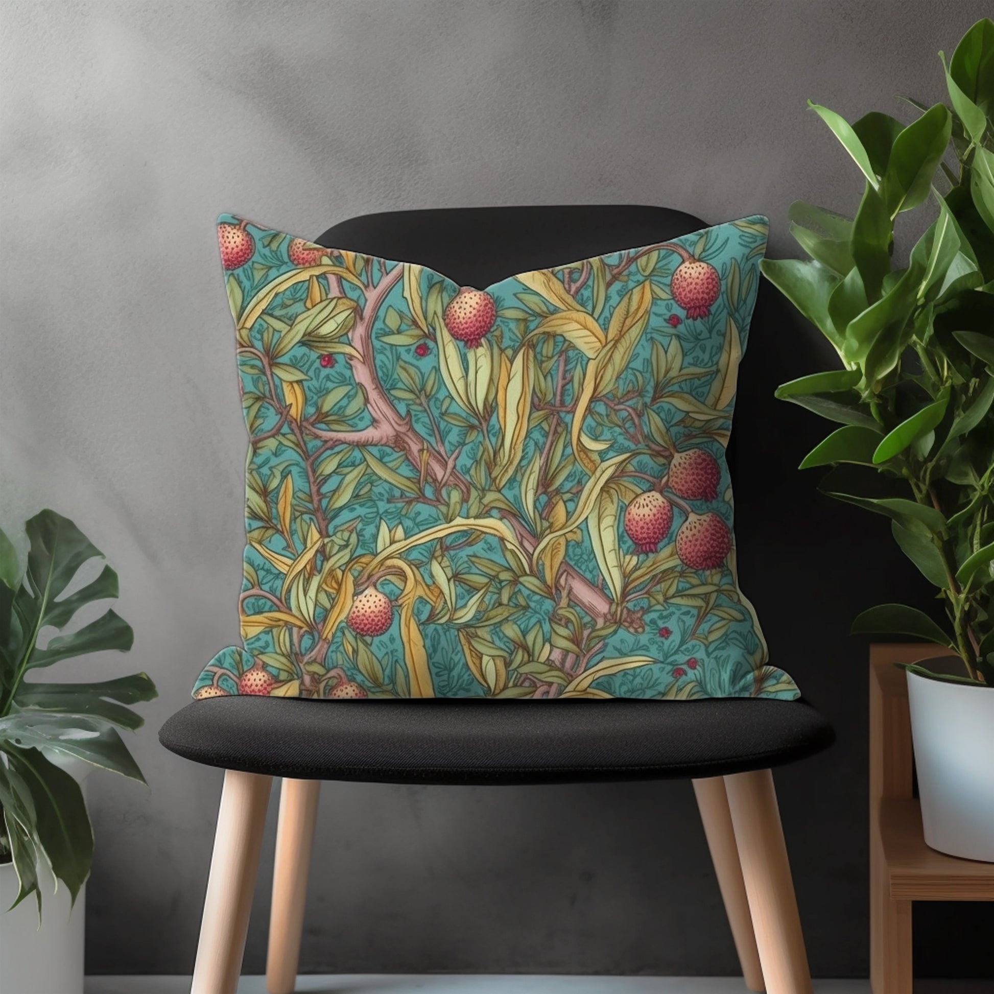 Boho Leaves Throw Pillow Cover, Green Leaf Euro Sham Pillow Case, Spring Floral Bedroom Decor, Decorative Green Living Room Pillow Case