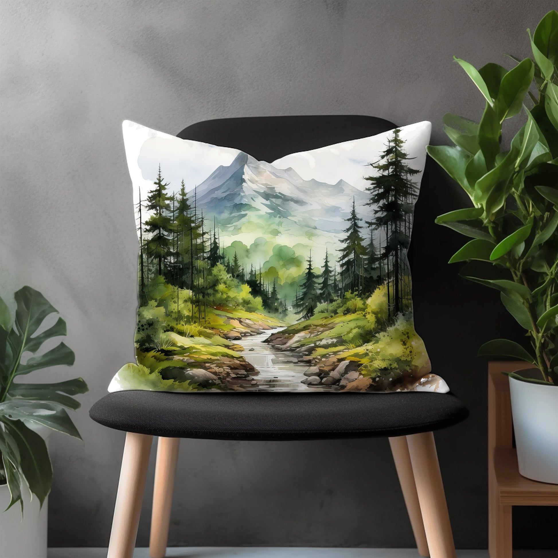 Landscape Pillow Cover, Countryside Bedroom Throw Pillow Case, Panorama View Living Room Decoration, Scenery Home Decor