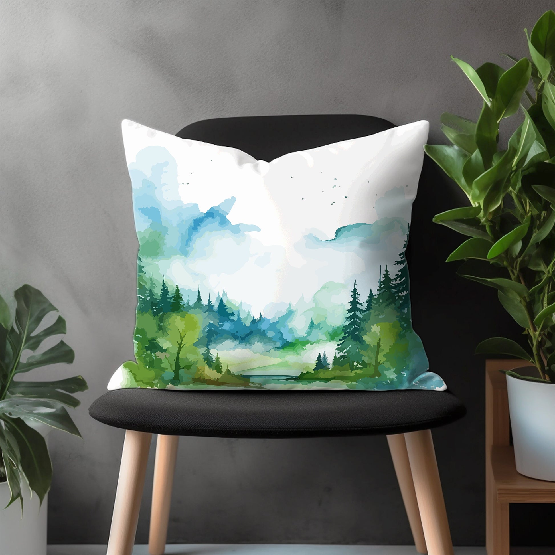 Landscape Pillow Cover, Countryside Bedroom Throw Pillow Case, Panorama View Living Room Decoration, Scenery Home Decor