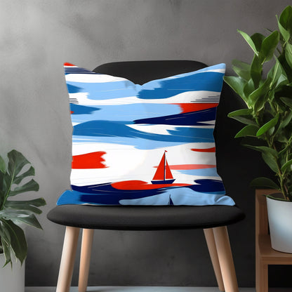 Oceanic Pillow Cover, Aquatic Euro Pillow Sham Case, Marine Bedroom Throw Pillow Case, Sailor Living Room Couch Pillow Cover