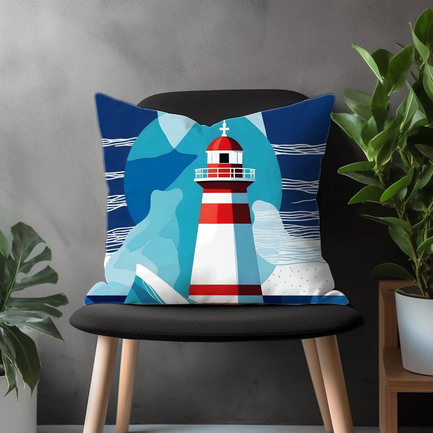 Oceanic Pillow Cover, Aquatic Euro Pillow Sham Case, Marine Bedroom Throw Pillow Case, Sailor Living Room Couch Pillow Cover