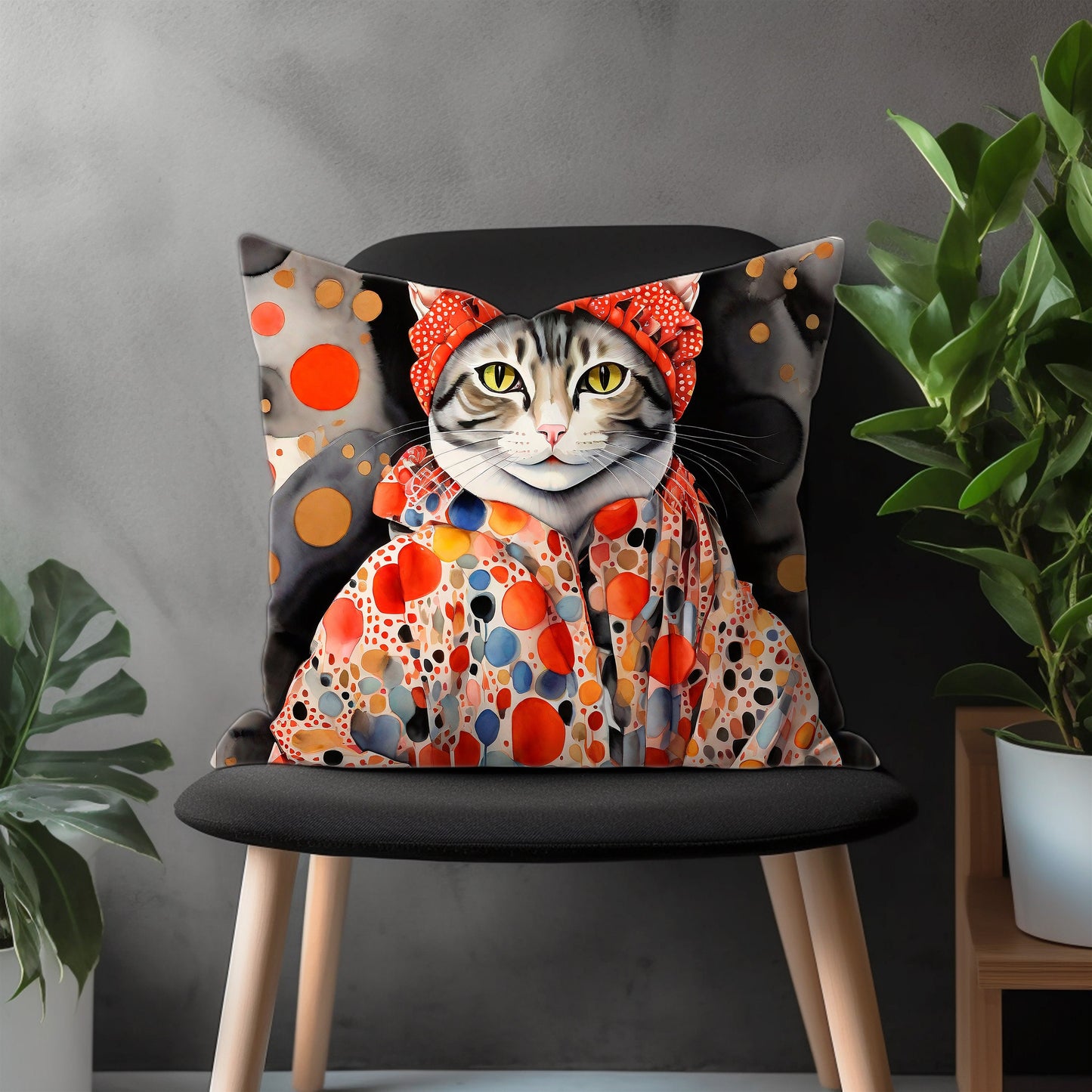 Funny Cat & Dog Pillow Cover, Puppy Bedroom Throw Pillow Case, Kitten Living Room Decoration, Furry Friend Home Decor