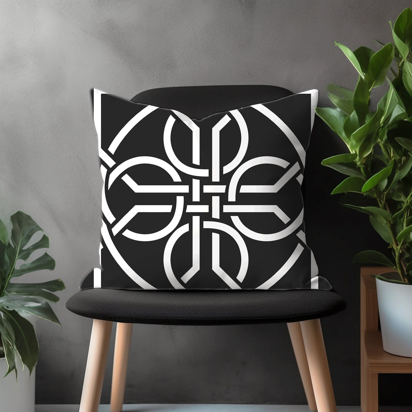 Black & White Decorative Pillow Cover, Mandala Euro Pillow Sham Case, Printed Couch Pillow Case, Custom Made Pillow Case