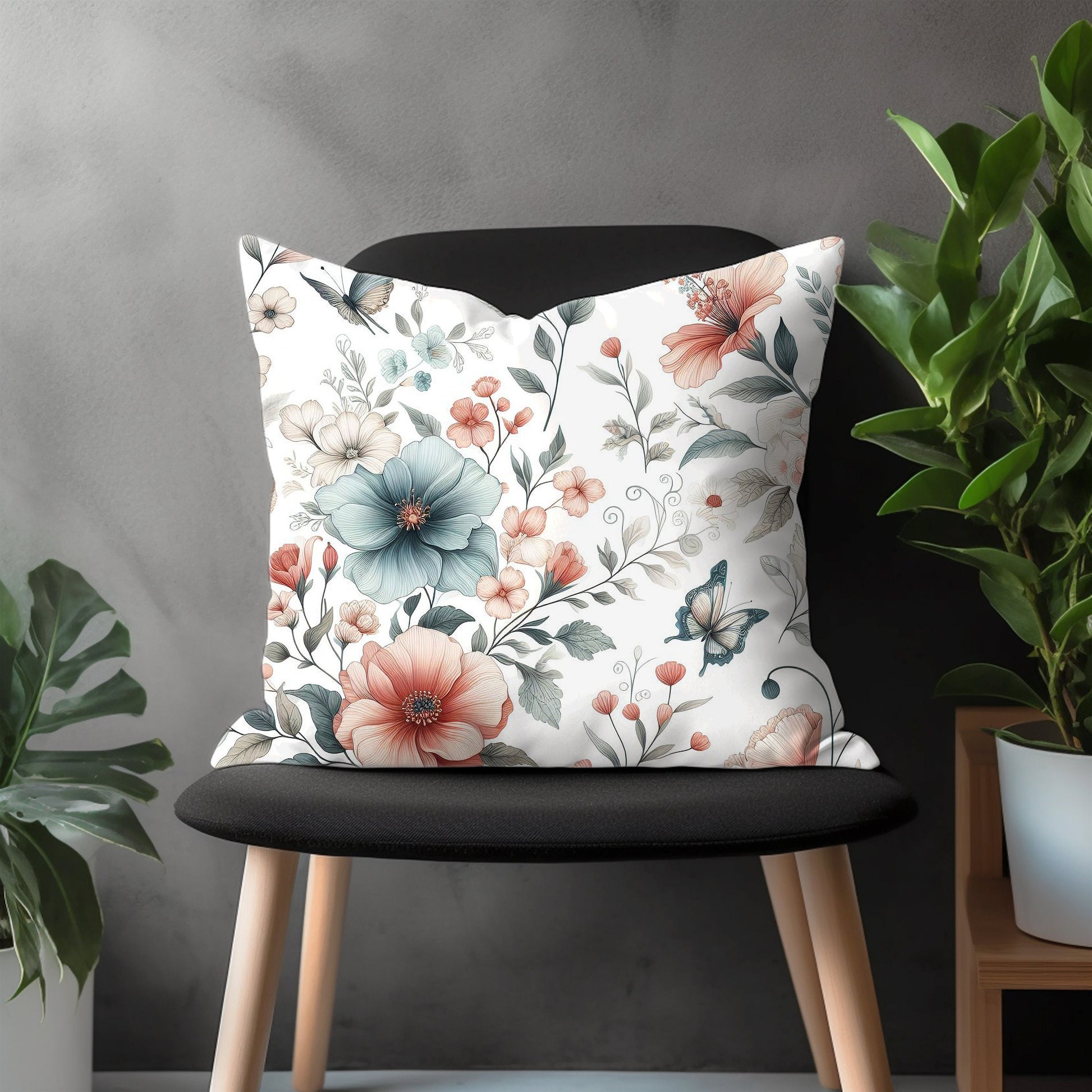 Blossom Pillow Cover, Flower Bedroom Throw Pillow Case, Bloom Living Room Decor, Floral Burst Couch Custom Made Pillow Cover