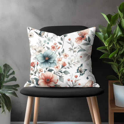 Blossom Pillow Cover, Flower Bedroom Throw Pillow Case, Bloom Living Room Decor, Floral Burst Couch Custom Made Pillow Cover