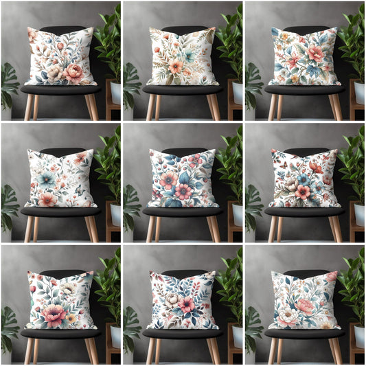 Blossom Pillow Cover, Flower Bedroom Throw Pillow Case, Bloom Living Room Decor, Floral Burst Couch Custom Made Pillow Cover