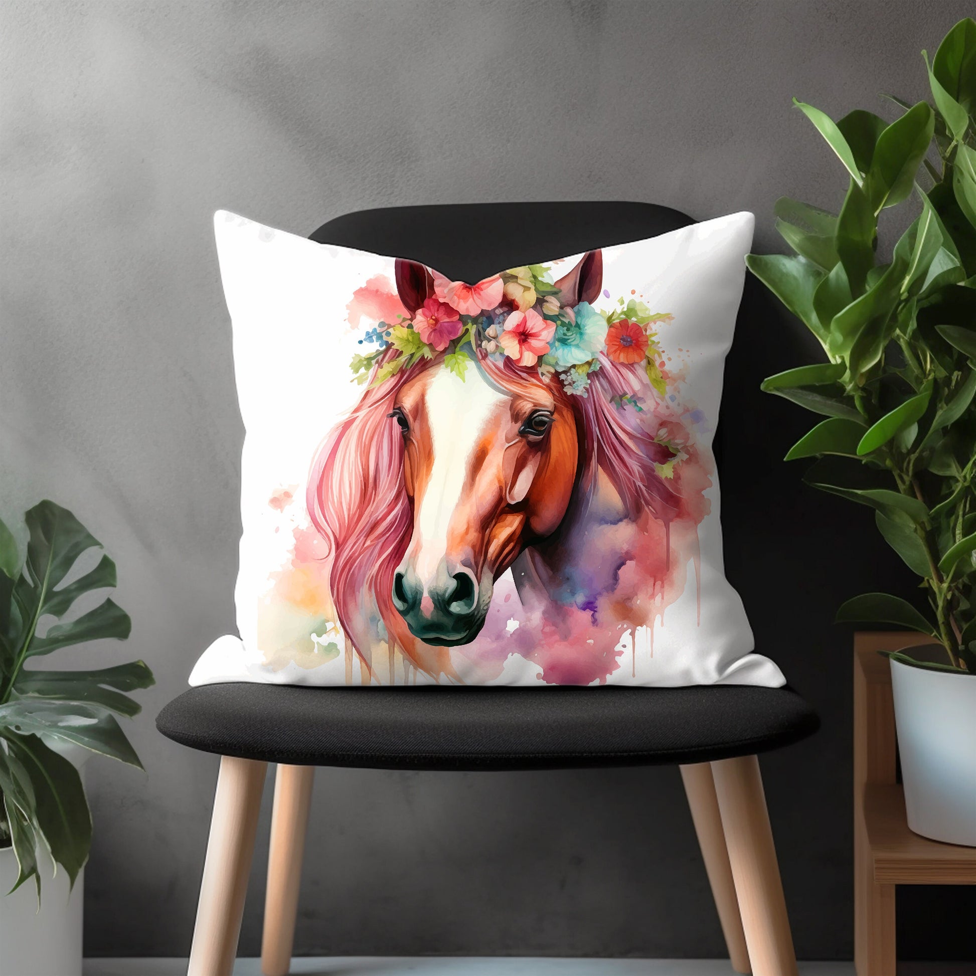 Horse Pillow Cover, Ponny Bedroom Throw Pillow Case