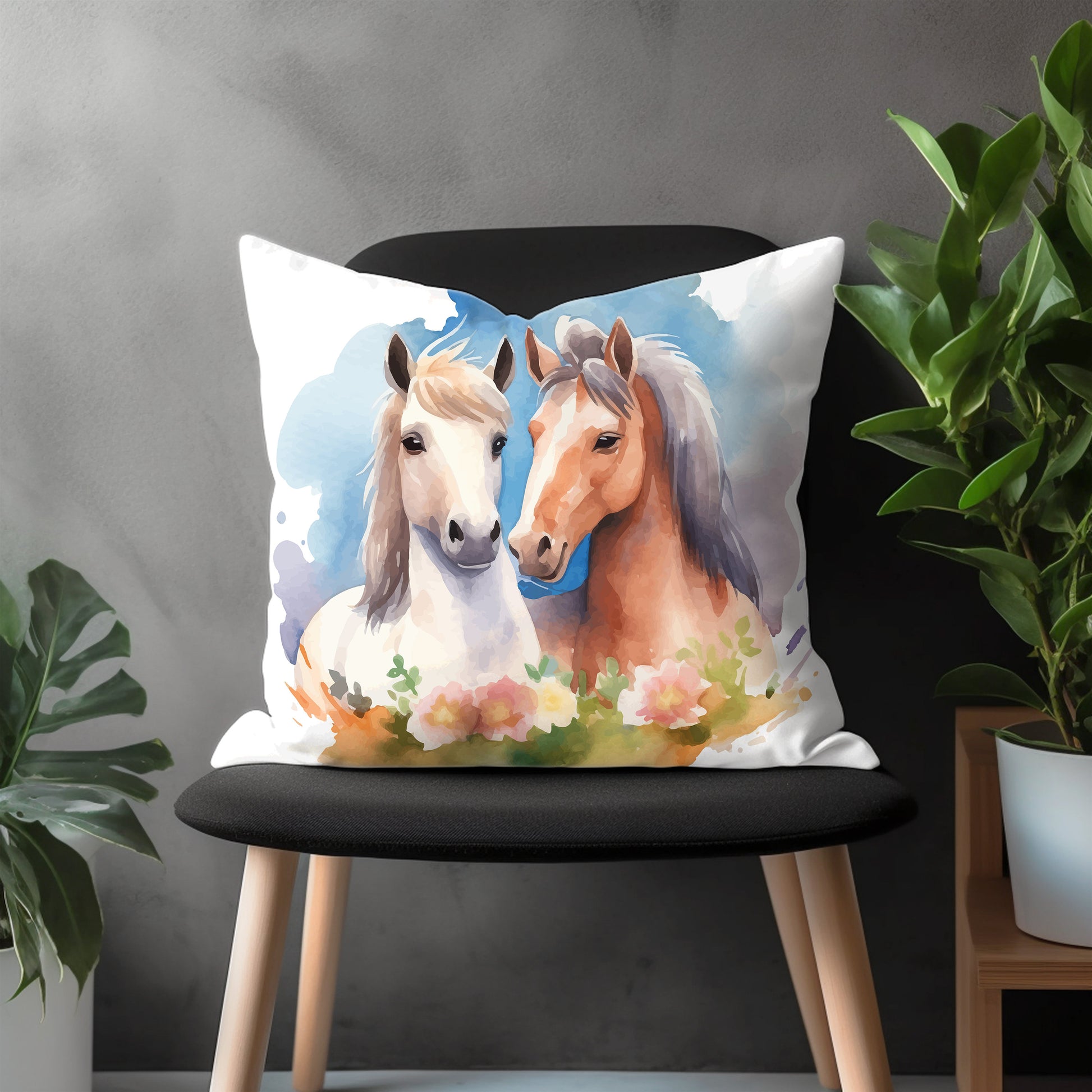 Horse Pillow Cover, Ponny Bedroom Throw Pillow Case