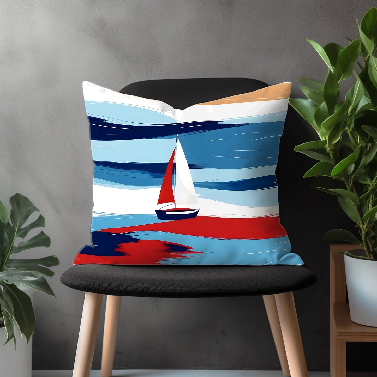 Oceanic Pillow Cover, Aquatic Euro Pillow Sham Case, Marine Bedroom Throw Pillow Case, Sailor Living Room Couch Pillow Cover