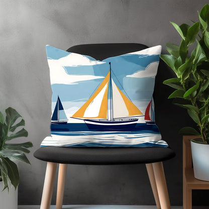 Oceanic Pillow Cover, Aquatic Euro Pillow Sham Case, Marine Bedroom Throw Pillow Case, Sailor Living Room Couch Pillow Cover