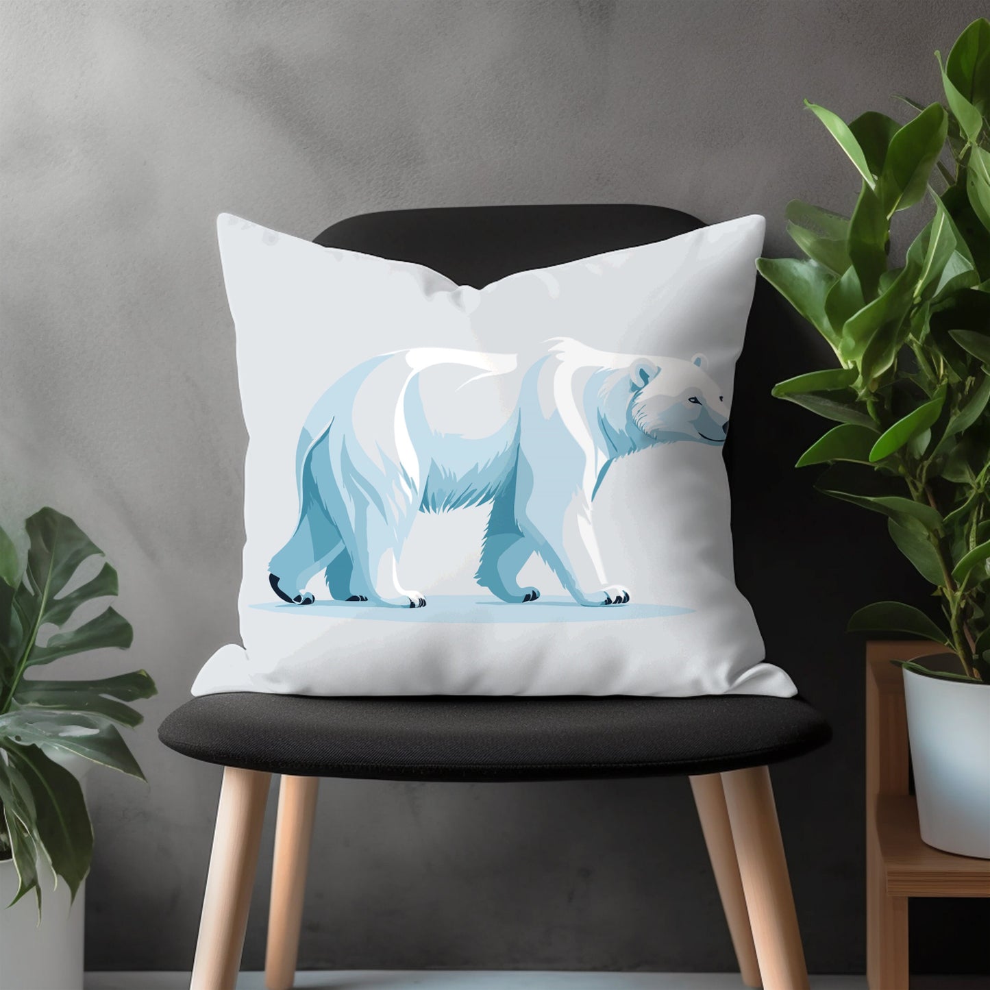 Polar Bear Pillow Cover, Arctic Theme Bedroom Euro Pillow Sham Case, Sea Ice Living Room Decor, Ice Bear Home Decoration