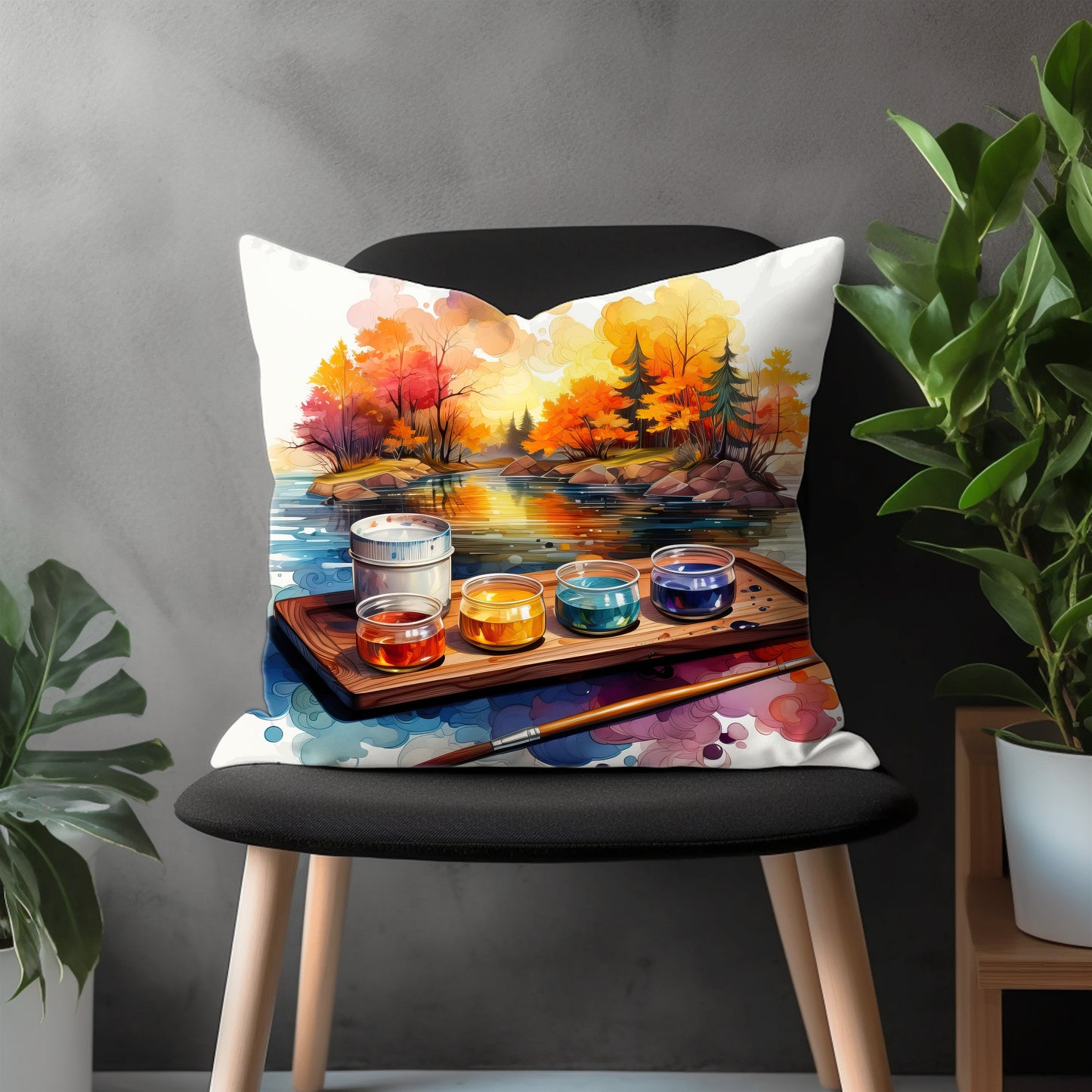 Autumn View Pillow Cover, Fall Landscape Bedroom Throw Pillow Case, Rustic Charm Living Room Decoration, Made to order Pillow Covers