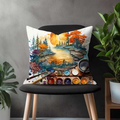 Autumn View Pillow Cover, Fall Landscape Bedroom Throw Pillow Case, Rustic Charm Living Room Decoration, Made to order Pillow Covers