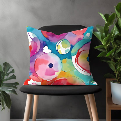 Artistic Abstract Pillow Cover, Rainbow Throw Couch Pillow Case, Colorful Geometric Living Room Decoration, Custom Size Pillow Case