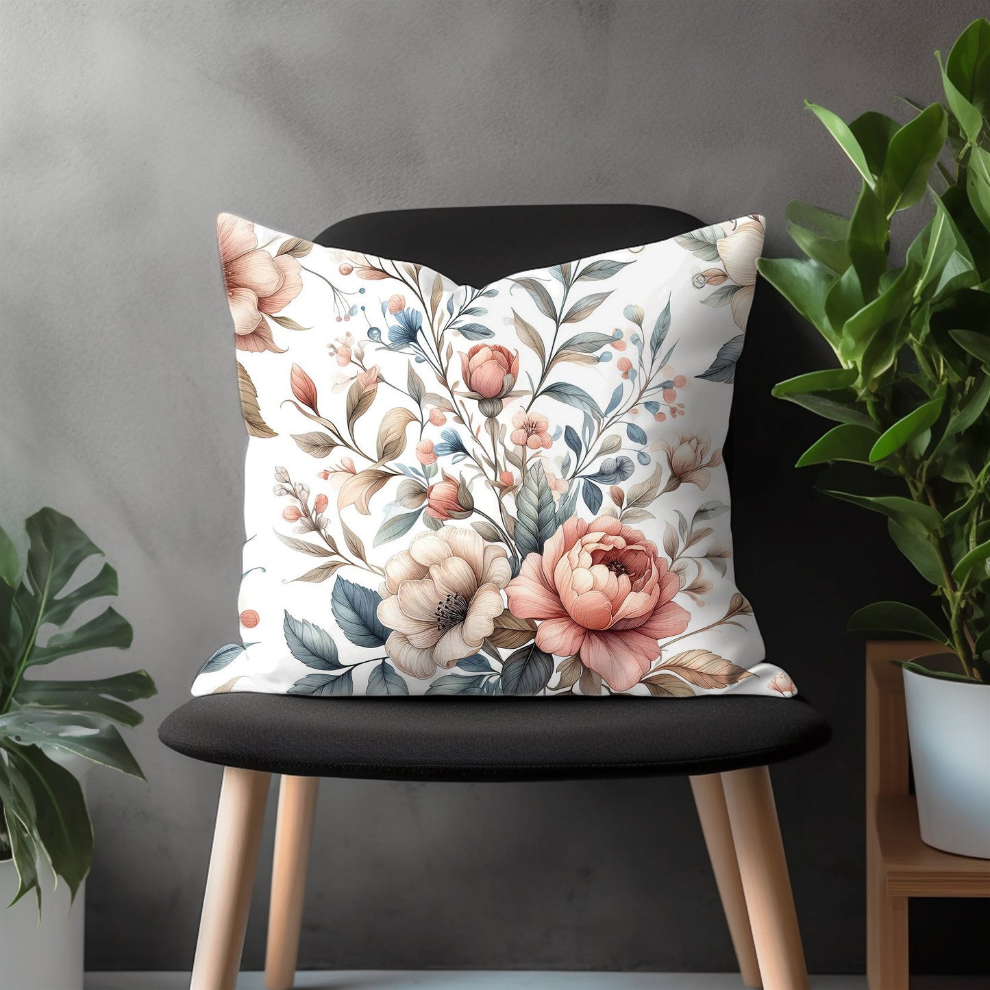 Blossom Pillow Cover, Flower Bedroom Throw Pillow Case, Bloom Living Room Decor, Floral Burst Couch Custom Made Pillow Cover