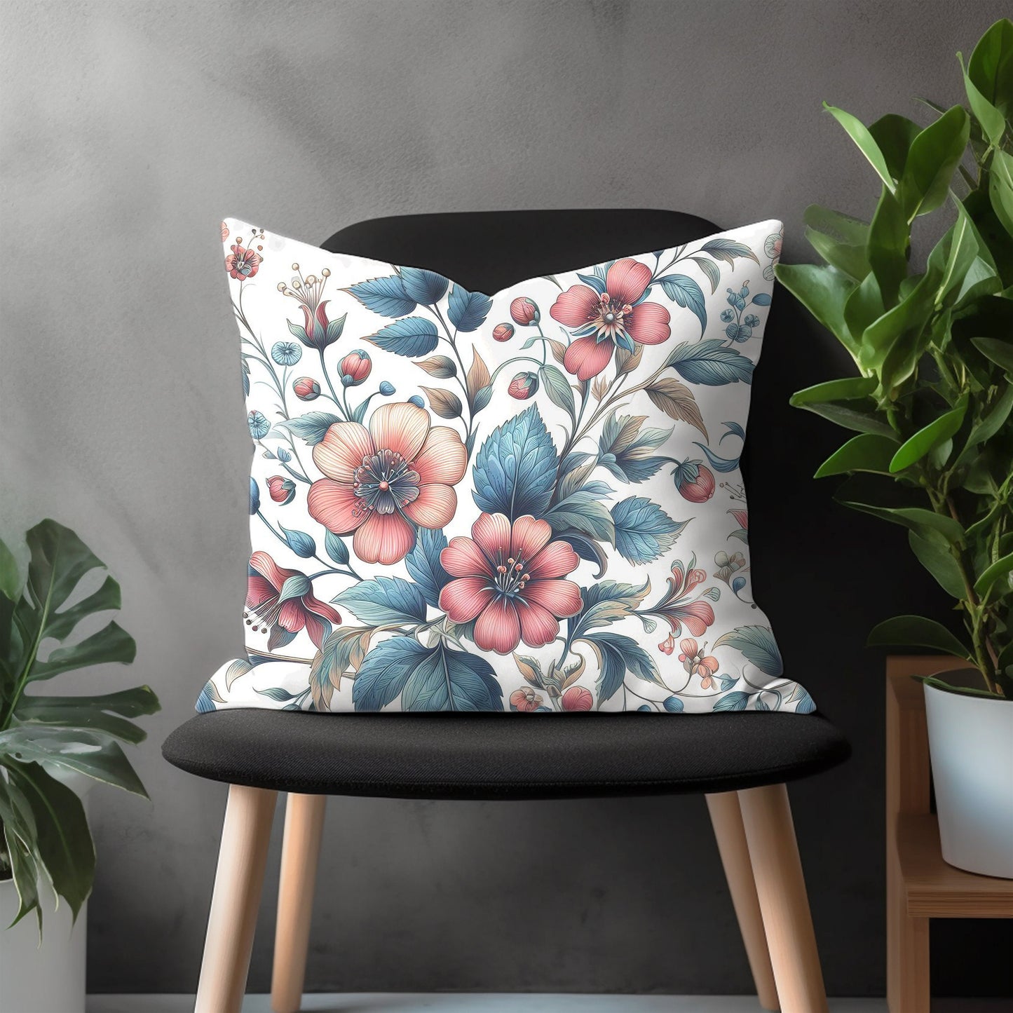 Blossom Pillow Cover, Flower Bedroom Throw Pillow Case, Bloom Living Room Decor, Floral Burst Couch Custom Made Pillow Cover