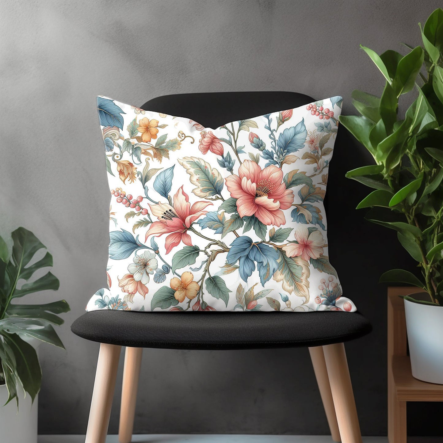 Blossom Pillow Cover, Flower Bedroom Throw Pillow Case, Bloom Living Room Decor, Floral Burst Couch Custom Made Pillow Cover