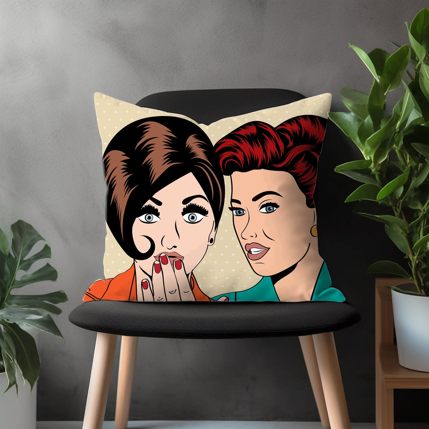 Comic Book Style Pillow Cover, Pop Art Girl Bedroom Throw Pillow Case, Cool Living Room Home Decor, Vibrant Colors Custom Made Pillow Cover