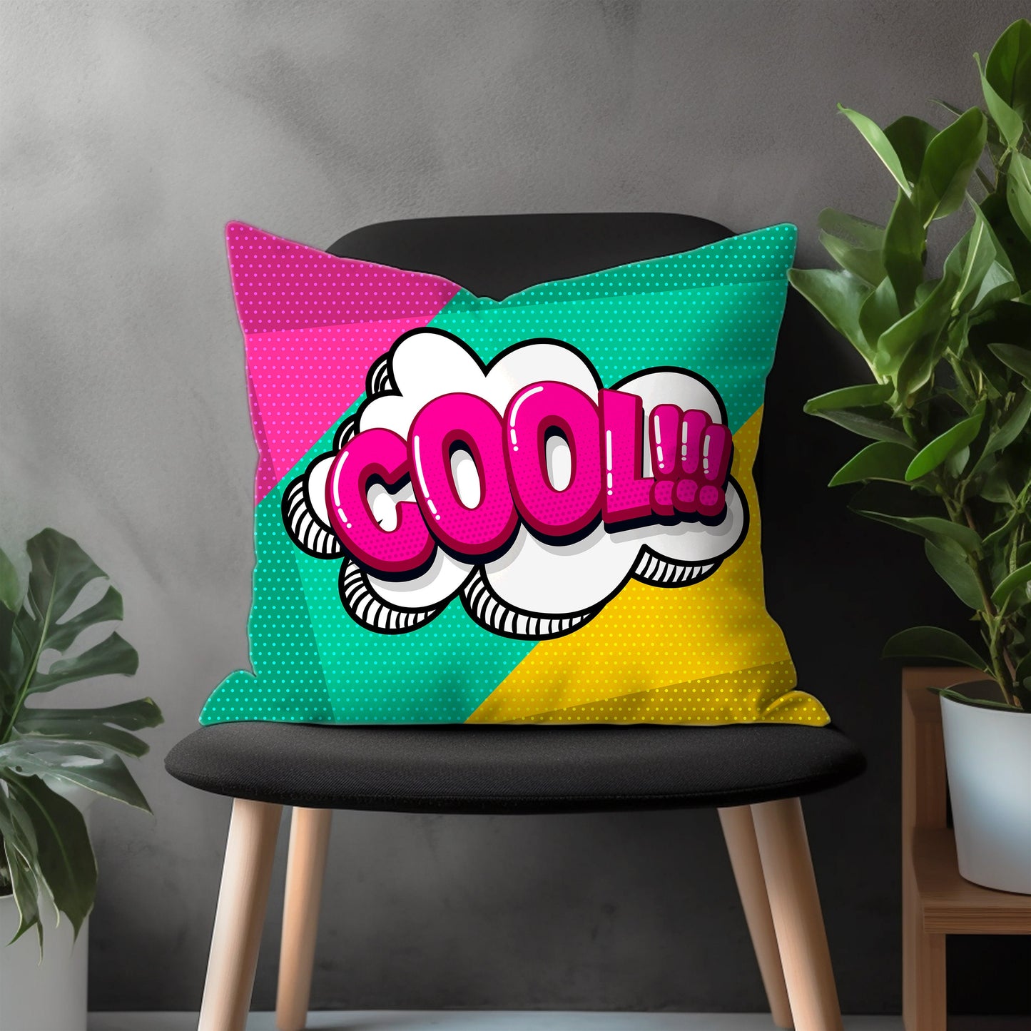 Comic Book Style Pillow Cover, Pop Art Girl Bedroom Throw Pillow Case, Cool Living Room Home Decor, Vibrant Colors Custom Made Pillow Cover