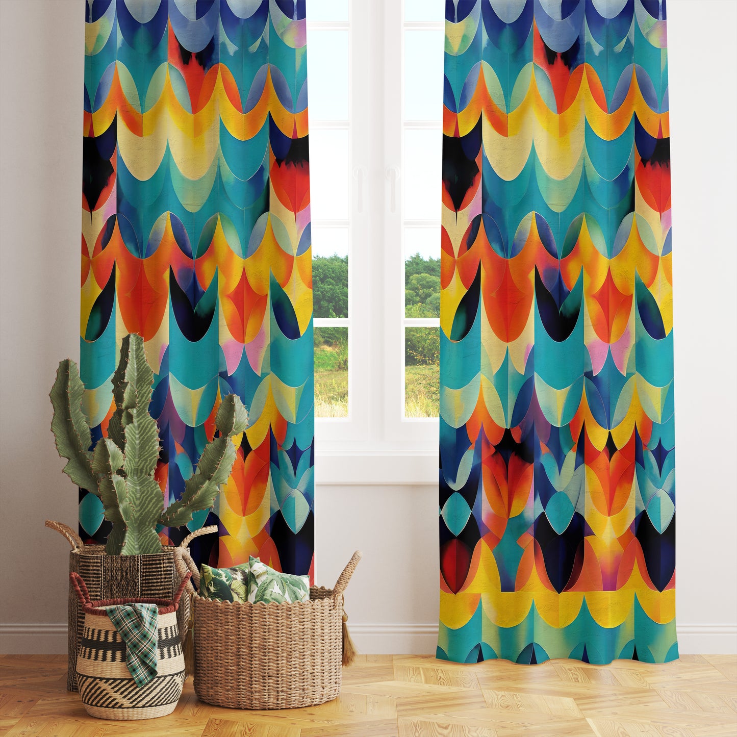 Retro Curtains Mid Century Modern Window Drapes