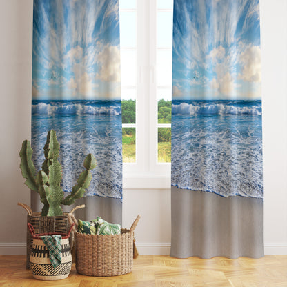 Beach Holiday Curtains Marine Theme Sea Window Panels