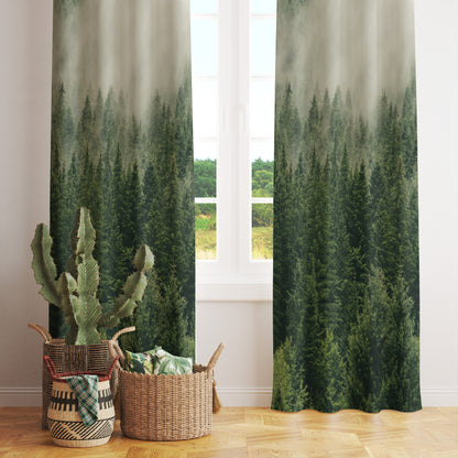 Tropical Forest Curtain Cheetah Portrait Bedroom Drapes