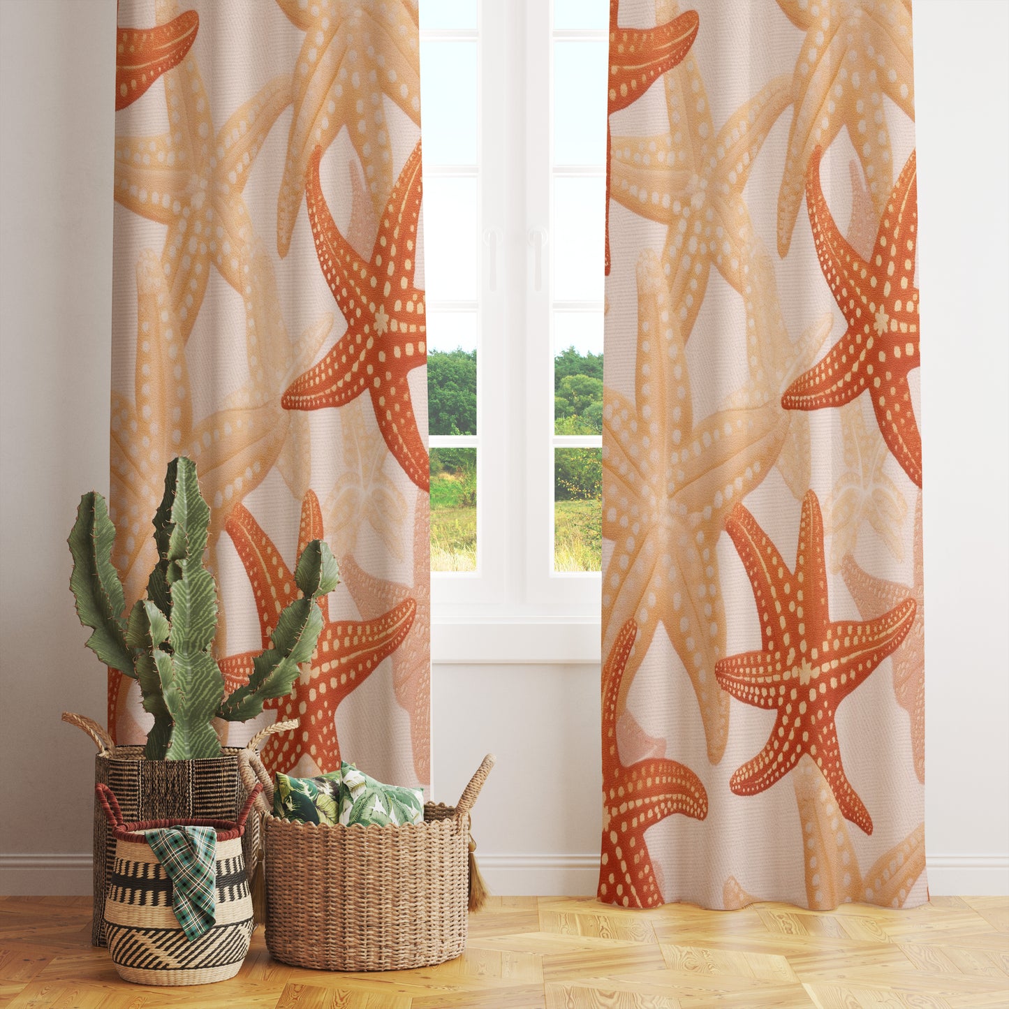 Coastal Marine Summer Theme Sea Pattern Curtains